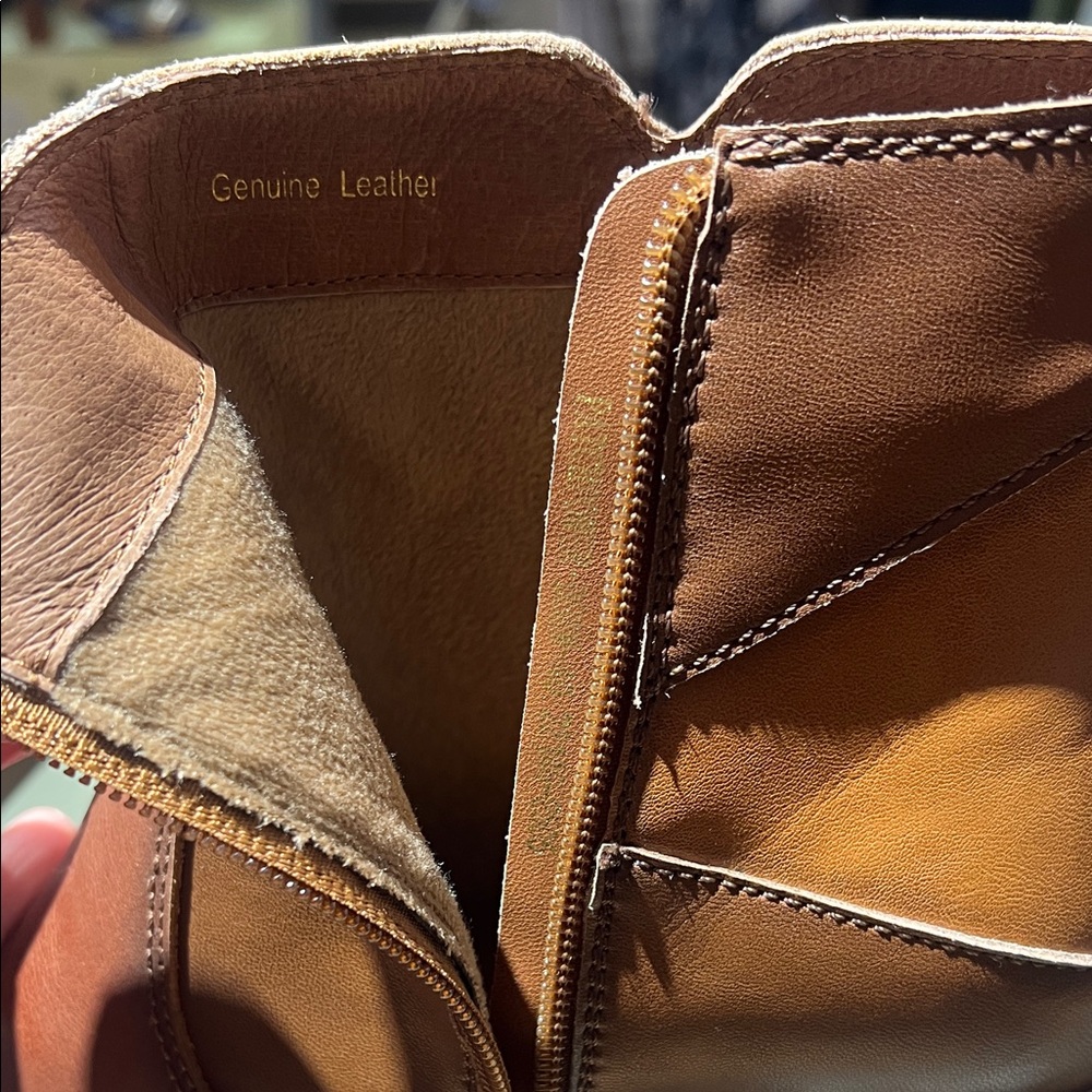 Spring Step Two-Tone Brown & Tan Leather Ankle Bootie - Picture 5 of 5